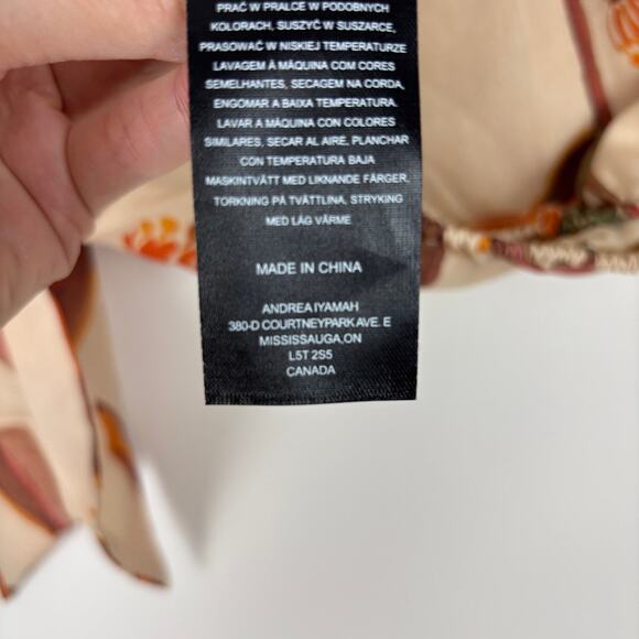 Andrea Iyamah NEW Halima Crop Top Tan Eucalyptus Print XL resort tropical - Picture 13 of 14